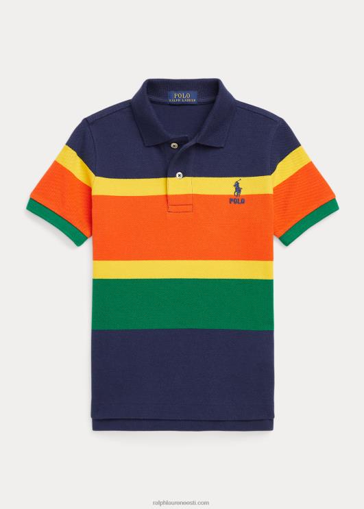 Ralph Lauren lapsed triibuline puuvillase võrguga polosärk PR0V6505 tume koobalt multi