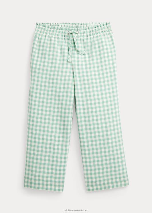 Ralph Lauren lapsed hõlmikpuust kärbitud madrase püksid PR0V6837 pleekinud piparmünt/tekipesu valge