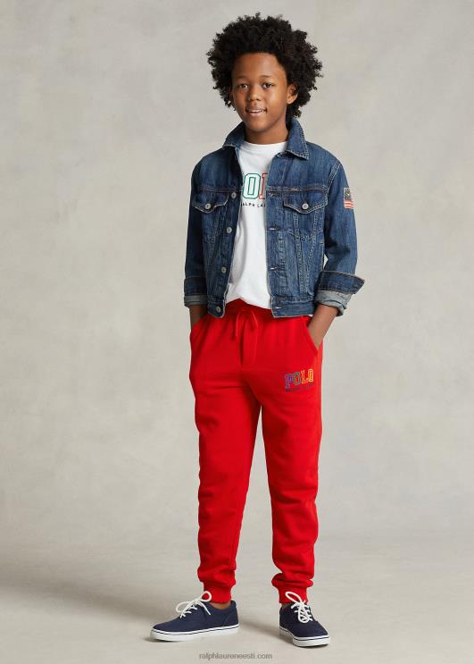 Ralph Lauren lapsed logoga fliisist jooksupüksid PR0V6564 Rl 200 punane