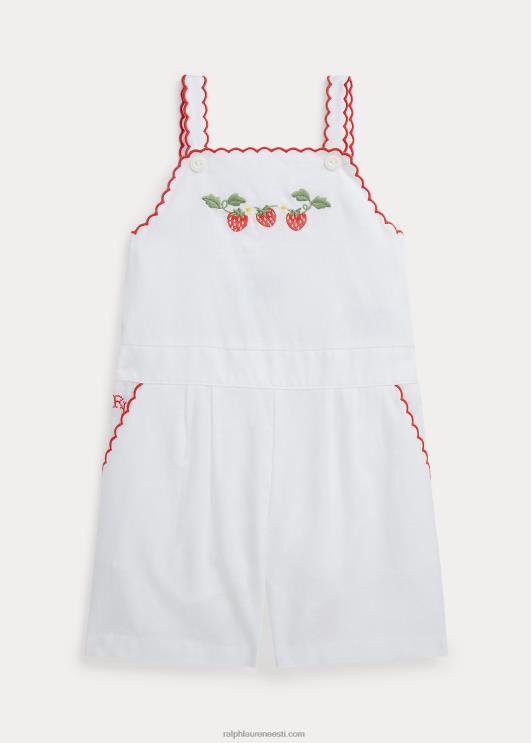 Ralph Lauren lapsed maasikas linane-puuvillane kampsun PR0V6826 valge