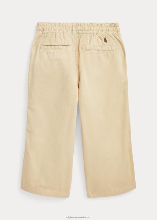 Ralph Lauren lapsed puuvillasest toimsest laia säärega püksid PR0V7383 rasvakreem