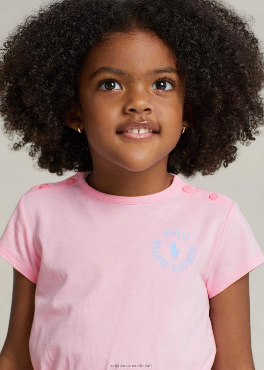 Ralph Lauren lapsed suure poni logoga puuvillast trikoosärk PR0V6707 karmeli roosa