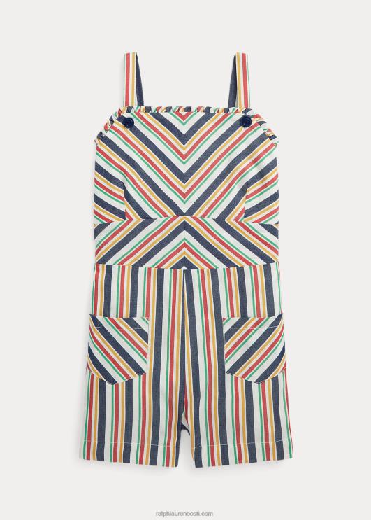 Ralph Lauren lapsed triibuline puuvillane dobby romper PR0V7125 mere-/punane multi