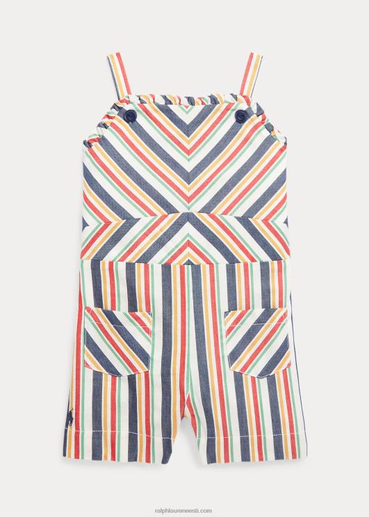 Ralph Lauren lapsed triibuline puuvillane dobby romper PR0V9956 mere-/punane multi