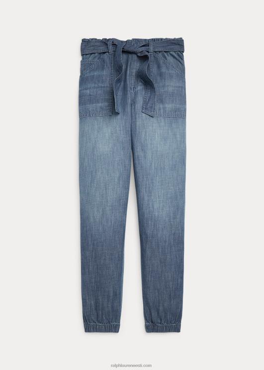 Ralph Lauren lapsed vööga lastijookija püksid PR0V7582 chambray