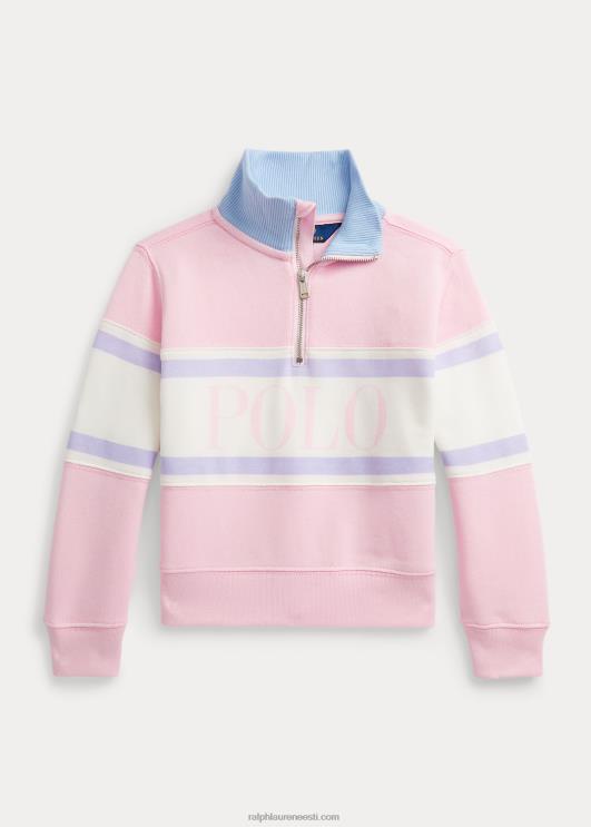 Ralph Lauren lapsed logoga frotee veerandtõmblukuga pullover PR0V6825 karmeli roosa