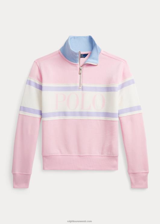 Ralph Lauren lapsed logoga frotee veerandtõmblukuga pullover PR0V7066 karmeli roosa