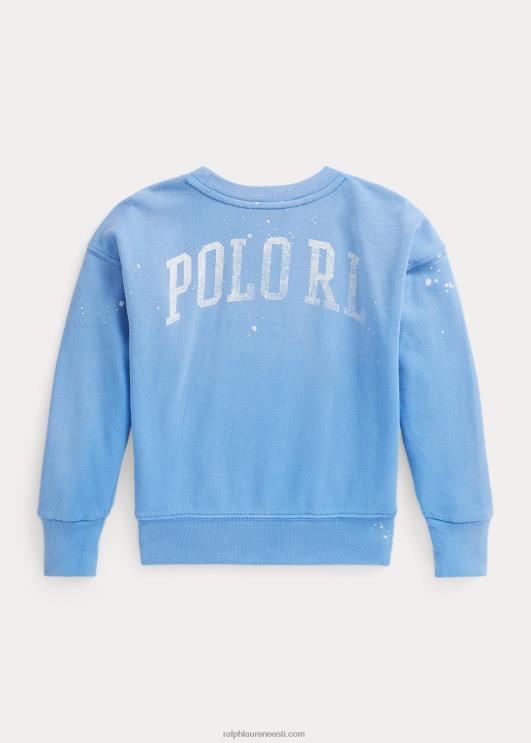 Ralph Lauren lapsed värvi-pritsme-prindiga spa froteepulover PR0V6875 sadamasaar sinine