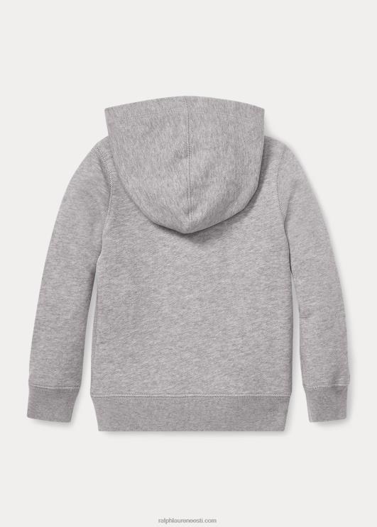 Ralph Lauren lapsed Prantsuse froteest täistõmblukuga kapuuts PR0V6925 helehall kanarbik