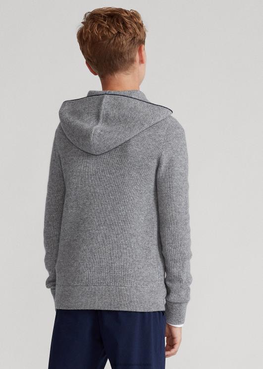 Ralph Lauren lapsed kašmiirist täistõmblukuga kapuuts PR0V6020 hall kanarbik