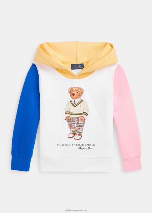 Ralph Lauren lapsed polo karu värviblokiga fliisist kapuuts PR0V5792 valge multi kevadkaru
