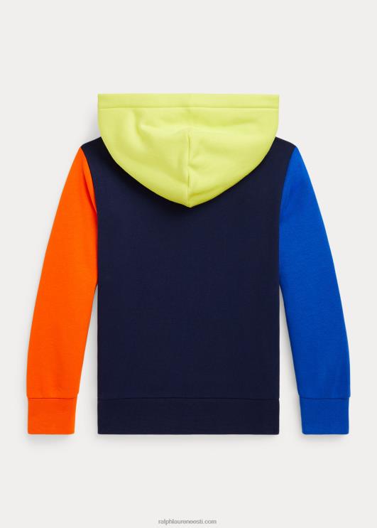 Ralph Lauren lapsed polo karu värviblokiga fliisist kapuuts PR0V6531 tume salvei multi