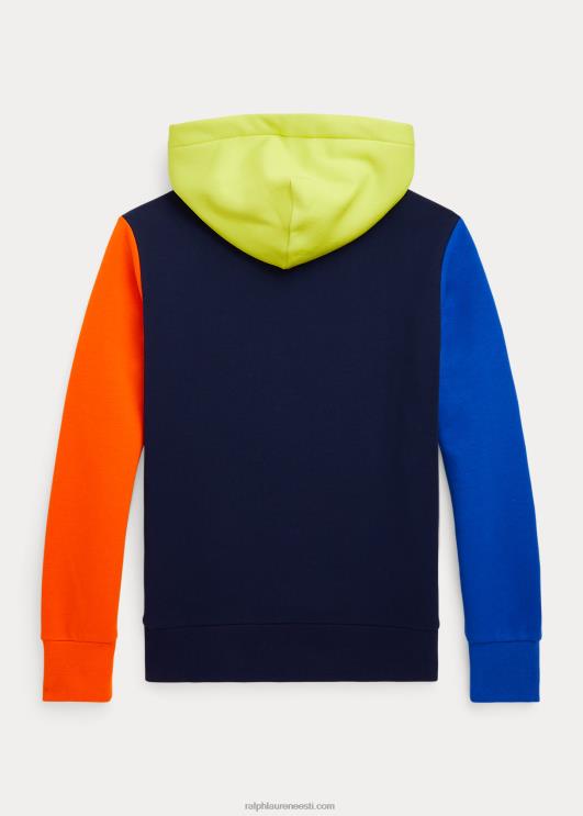Ralph Lauren lapsed polo karu värviblokiga fliisist kapuuts PR0V6649 tume salvei multi