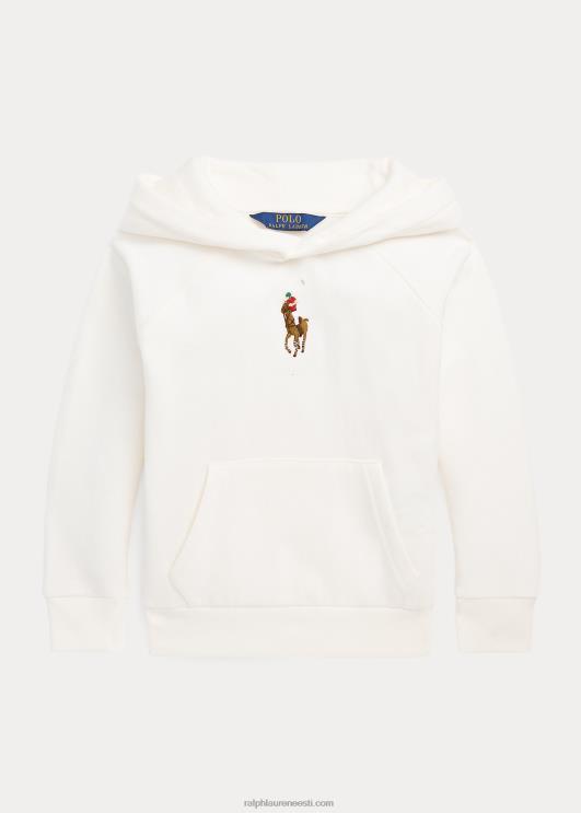 Ralph Lauren lapsed suur poni fliisist kapuuts PR0V7353 tekipesu valge