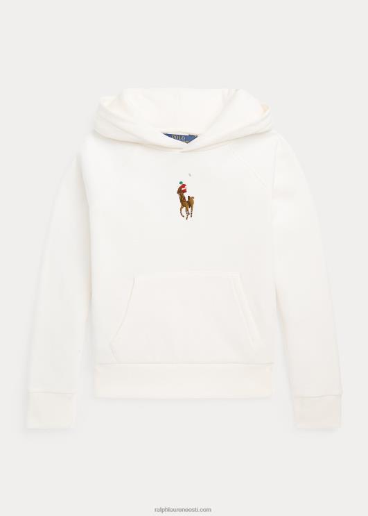 Ralph Lauren lapsed suur poni fliisist kapuuts PR0V7496 tekipesu valge
