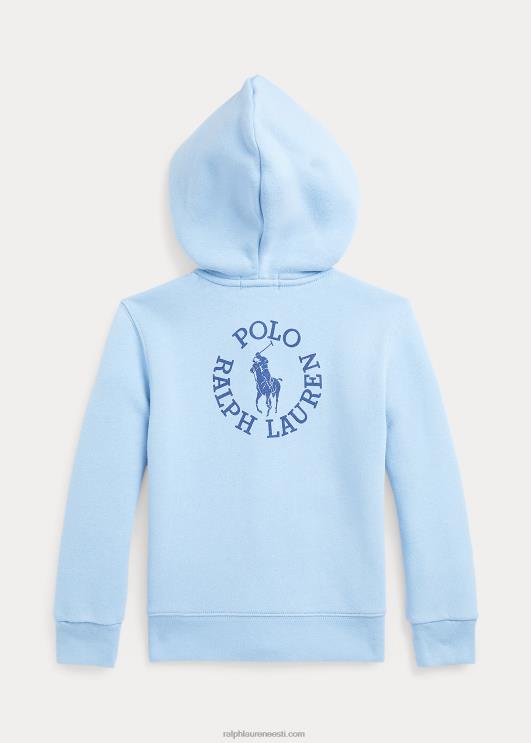 Ralph Lauren lapsed suure poni logoga fliisist täistõmblukuga kapuuts PR0V5748 pulber sinine