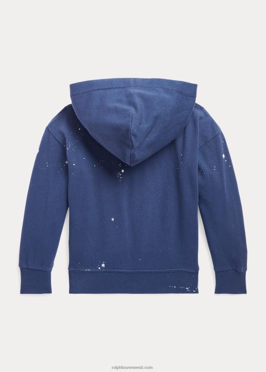 Ralph Lauren lapsed värvi-pritsmeprindiga spa frotee kapuuts PR0V7368 rustikaalne merevägi