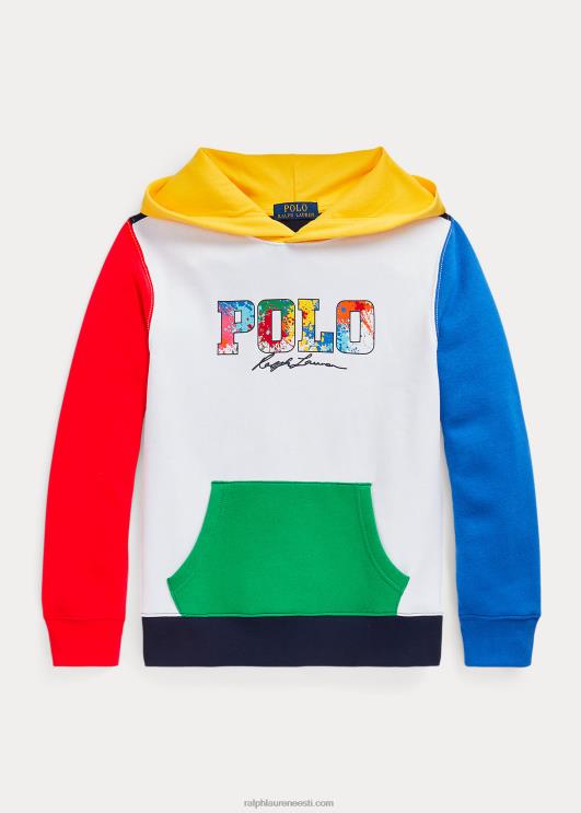 Ralph Lauren lapsed värviblokeeritud logoga fliisist kapuuts PR0V6167 valge multi
