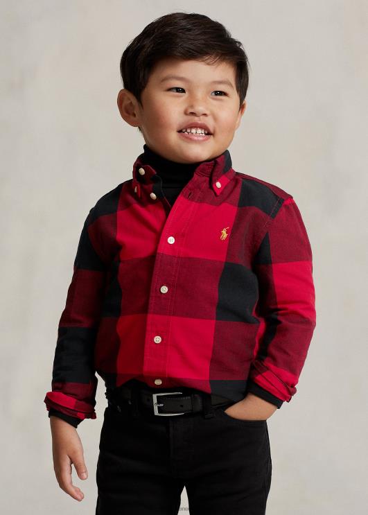 Ralph Lauren lapsed Kuu uusaasta puuvillane oxfordi särk PR0V6440 punane/must