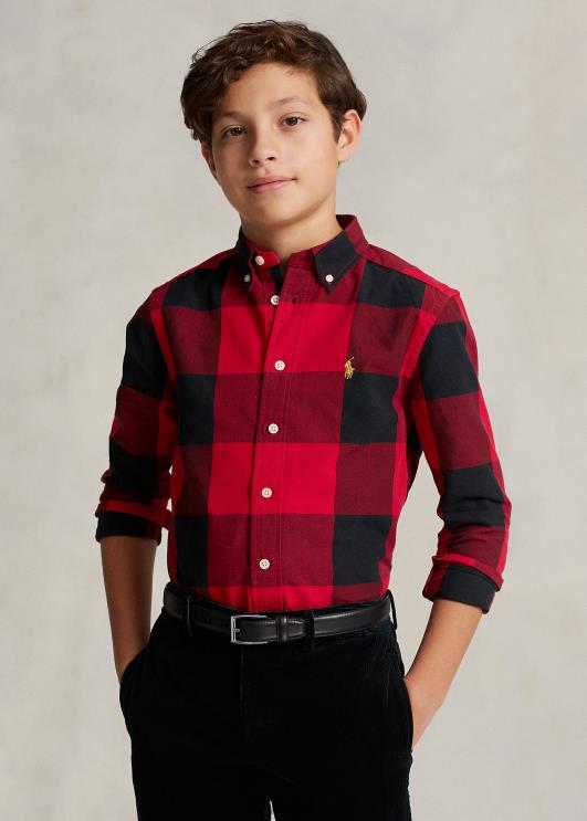 Ralph Lauren lapsed Kuu uusaasta puuvillane oxfordi särk PR0V6575 punane/must