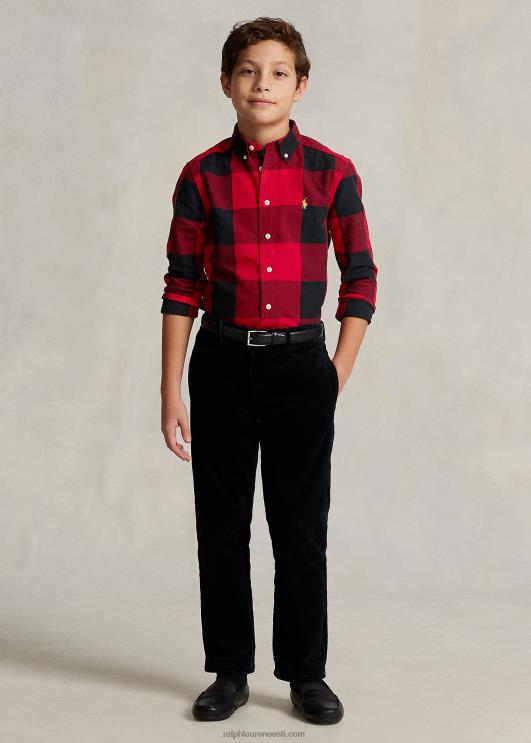 Ralph Lauren lapsed Kuu uusaasta puuvillane oxfordi särk PR0V6575 punane/must