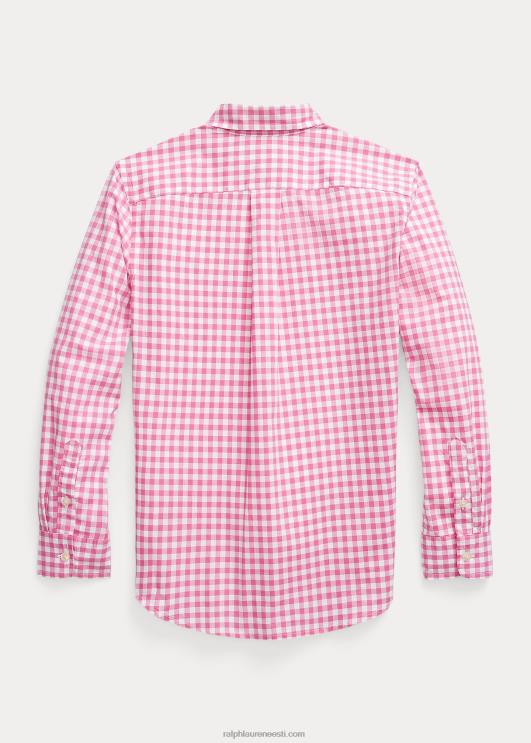 Ralph Lauren lapsed hõlmikpuuvillane popliinsärk PR0V6597 kuurort roos/valge