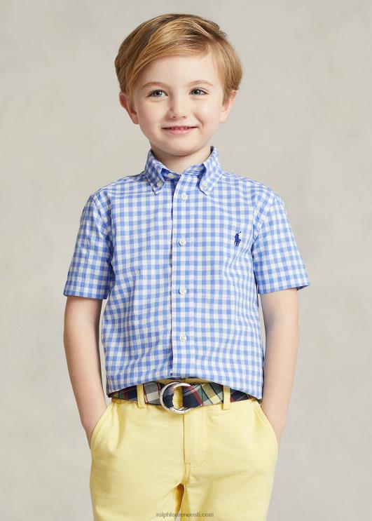 Ralph Lauren lapsed hõlmikpuuvillasest popliinist lühikeste varrukatega särk PR0V6425 sinine/valge