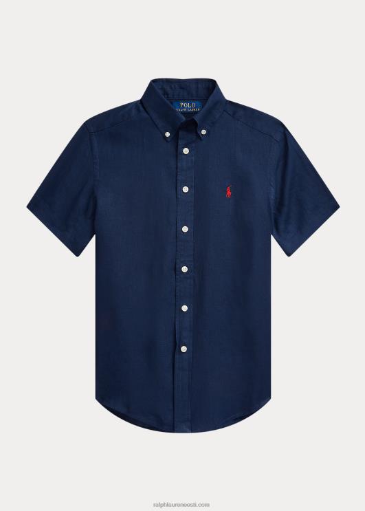 Ralph Lauren lapsed linane lühikeste varrukatega särk PR0V6589 Newporti merevägi