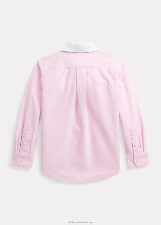 Ralph Lauren lapsed polo karu puuvillane oxfordi särk PR0V6464 uus roos valge kraega