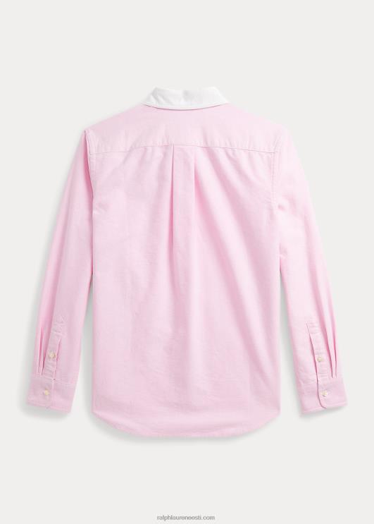 Ralph Lauren lapsed polo karu puuvillane oxfordi särk PR0V6551 uus roos valge kraega
