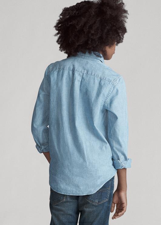 Ralph Lauren lapsed puuvillane chambray särk PR0V6070 helesinine