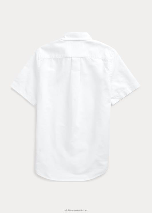 Ralph Lauren lapsed puuvillane oxfordi lühikeste varrukatega vormisärk PR0V6075 valge