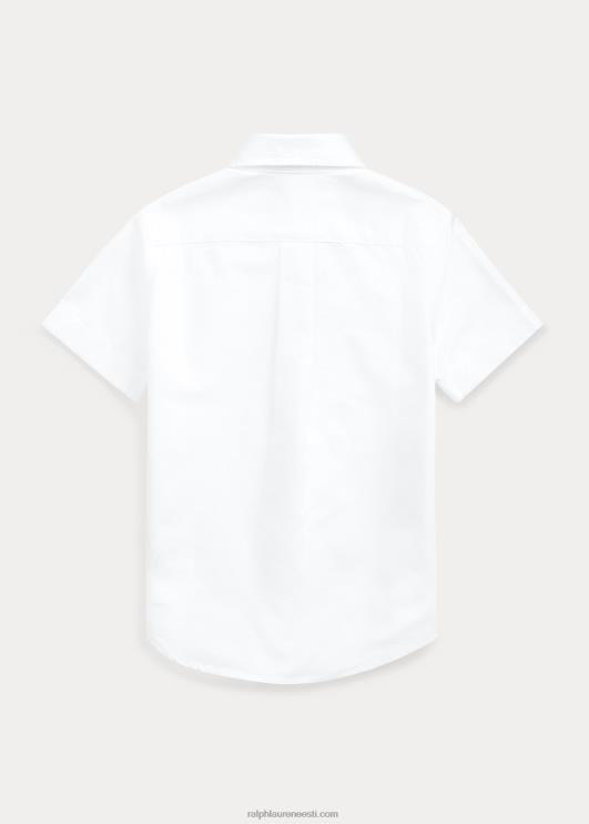 Ralph Lauren lapsed puuvillane oxfordi lühikeste varrukatega vormisärk PR0V9757 valge