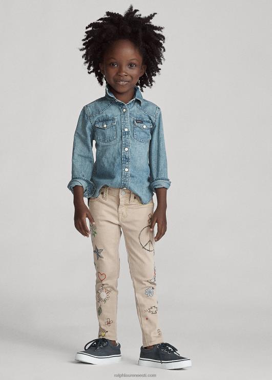 Ralph Lauren lapsed puuvillane teksariidest lääne särk PR0V6735 sinine