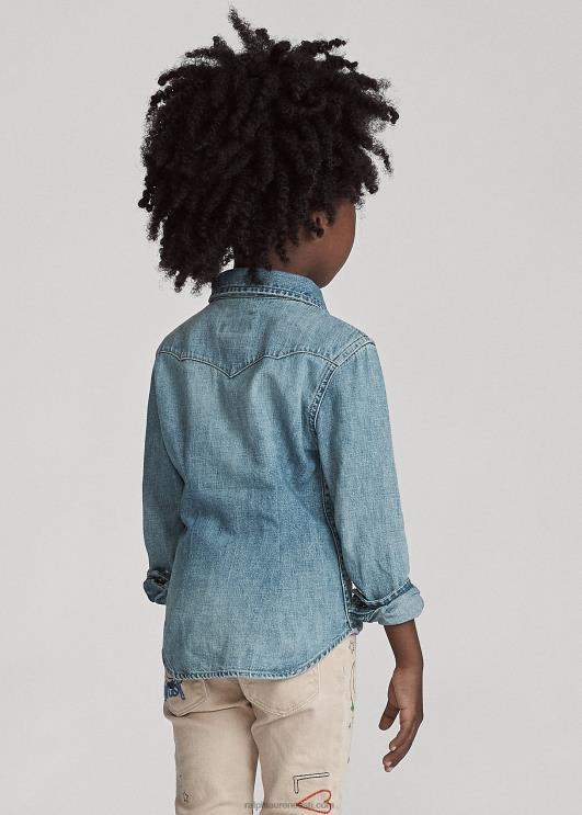 Ralph Lauren lapsed puuvillane teksariidest lääne särk PR0V6735 sinine