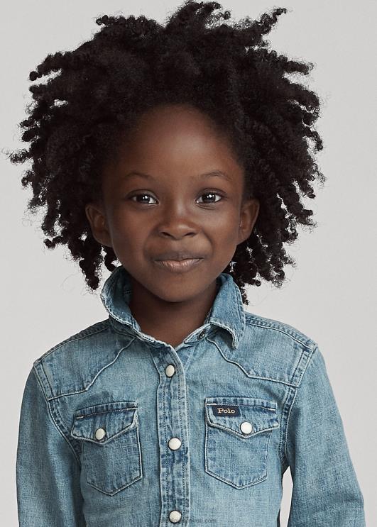 Ralph Lauren lapsed puuvillane teksariidest lääne särk PR0V6735 sinine