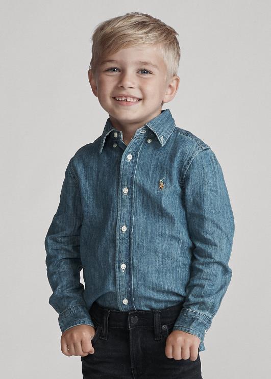 Ralph Lauren lapsed puuvillane teksasärk PR0V5708 tumesinine