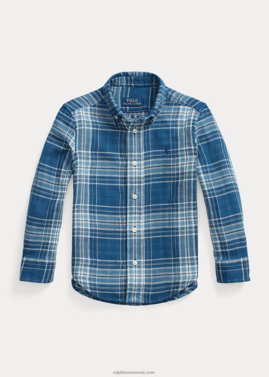 Ralph Lauren lapsed ruuduline kahepoolne puuvillane särk PR0V9904 sinine/merepunane multi