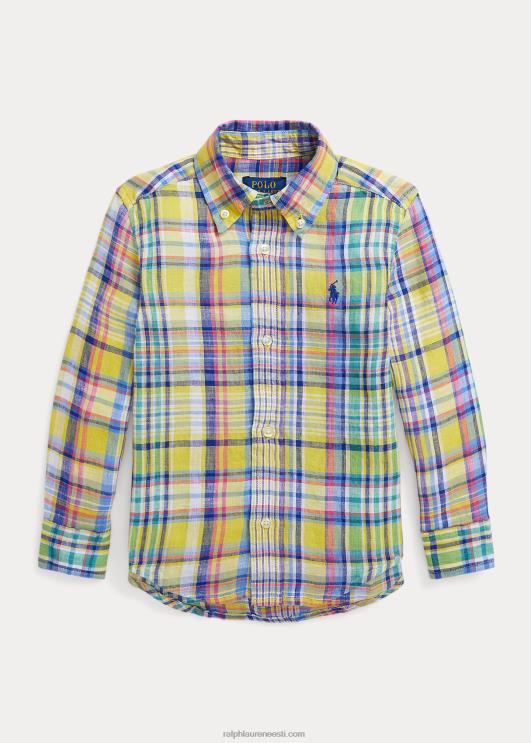 Ralph Lauren lapsed ruuduline linane särk PR0V6471 kollane/roheline multi
