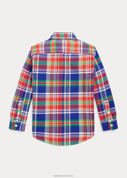 Ralph Lauren lapsed ruuduline performance flanellist töösärk PR0V6533 kuninglik/punane multi