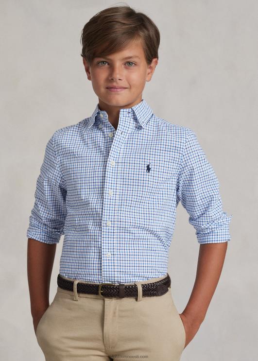 Ralph Lauren lapsed ruuduline puuvillane popliinsärk PR0V6060 sinine multi