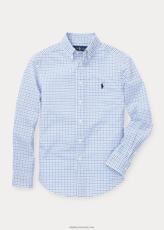 Ralph Lauren lapsed ruuduline puuvillane popliinsärk PR0V6060 sinine multi