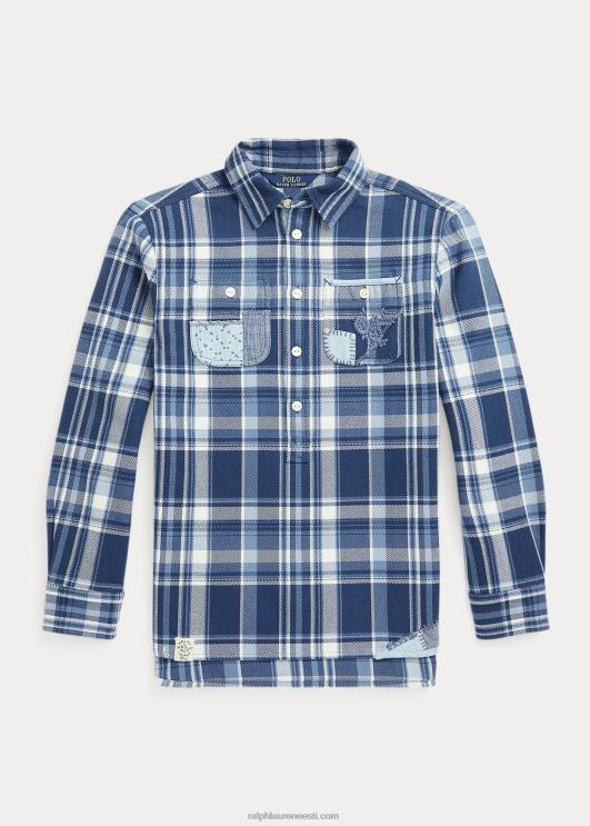 Ralph Lauren lapsed ruuduline puuvillane toimne pullover PR0V7606 sinine/kreem multi