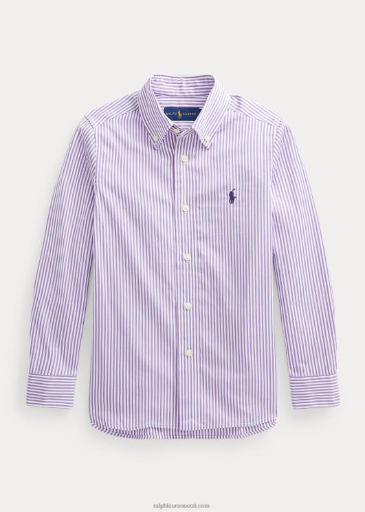 Ralph Lauren lapsed slim fit triibuline puuvillane kleit särk PR0V5883 lilla multi