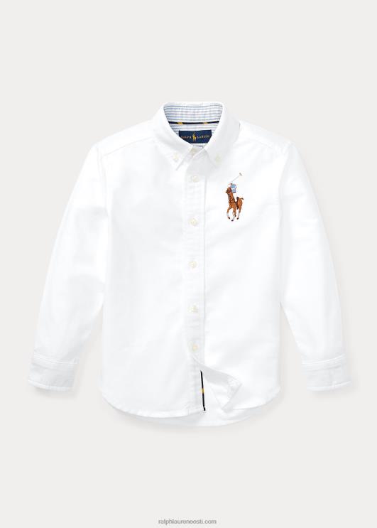 Ralph Lauren lapsed suur poni puuvillane oxfordi särk PR0V5938 valge