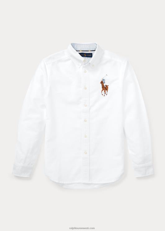 Ralph Lauren lapsed suur poni puuvillane oxfordi särk PR0V6306 valge