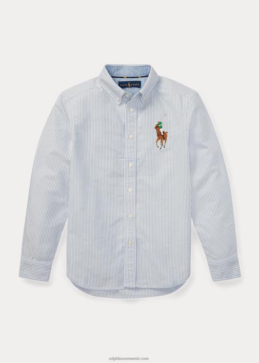 Ralph Lauren lapsed suure poni triibuline oxfordi särk PR0V6308 sinine/valge triip