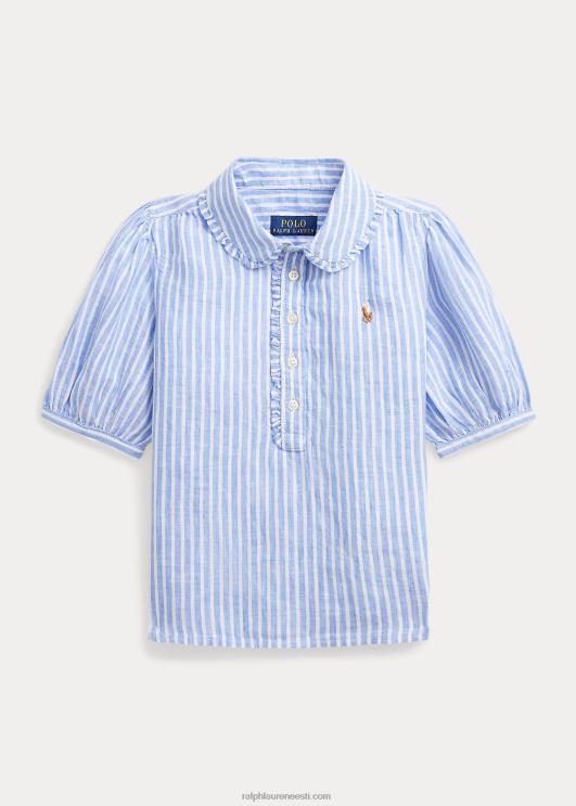 Ralph Lauren lapsed triibuline linane lühikeste varrukatega särk PR0V7364 sinine/valge