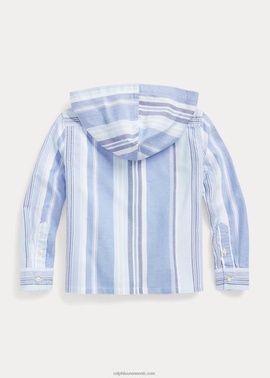 Ralph Lauren lapsed triibuline puuvillane oxford kapuutsiga särk PR0V6475 sinine multi