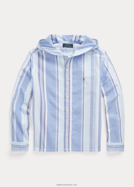 Ralph Lauren lapsed triibuline puuvillane oxford kapuutsiga särk PR0V6559 sinine multi